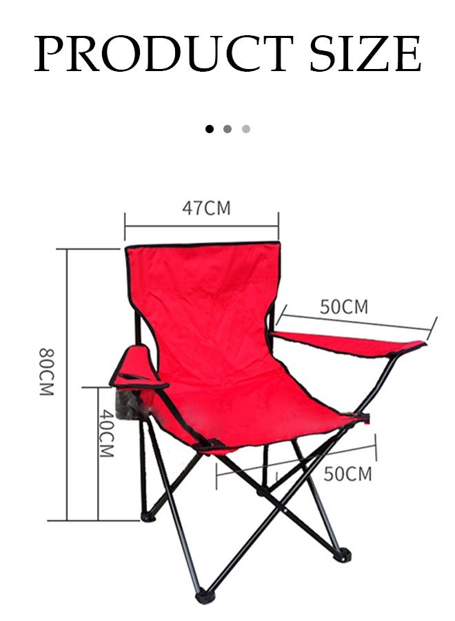 DUNISO كرسي تخييم قابل للطي مع مساند للذراع وحامل أكواب، كراسي شاطئ محمولة مع حقيبة حمل، كراسي تخييم خارجية، للتخييم، الشاطئ، النزهات، والفعاليات الخارجية، 50 * 50 * 80 سم - Image 2