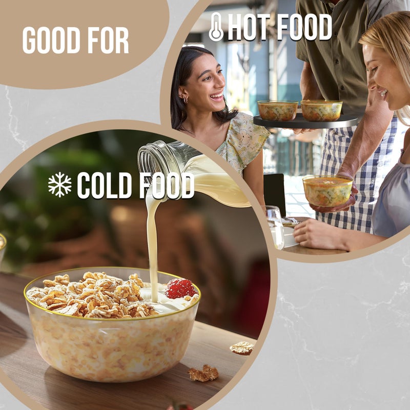 Trendables Clear Gold Rim Plastic Bowls - Disposable 16 Oz Soup Bowls  Large  Heavy Duty - 30 Count  Ideal For Weddings & Parties - Image 3
