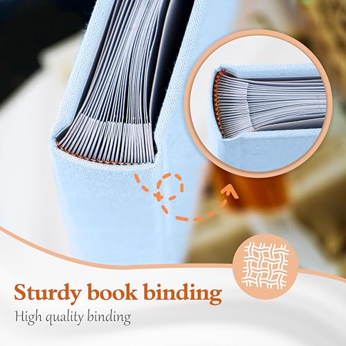 Holoary Baby Photo Album 4x6 100 Photos with Writing Area, 100 Pockets 4x6 Picture Album, Linen Fabric Cover Picture Book for Photos, Baby Photo Albums Hot Stamping Cover(Blue) - Image 4