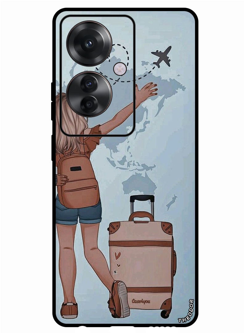 Theodor Protective Case Anti Scratch Shock Proof Bumper Cover For Oppo Reno 11F Travel Girl - Image 1