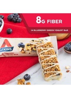 Atkins - Greek Yogurt Bar, Blueberry, 5 Bars, 1.69Oz (48G) Each  - Image 3