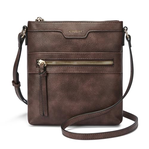 CHOLISS Mini Crossbody Bags for Women, Small Purses for Women with Vegan Leather, Travel Over Shoulder Bag, Dark Brown - Image 1