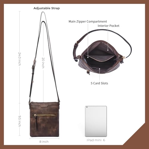 CHOLISS Mini Crossbody Bags for Women, Small Purses for Women with Vegan Leather, Travel Over Shoulder Bag, Dark Brown - Image 3
