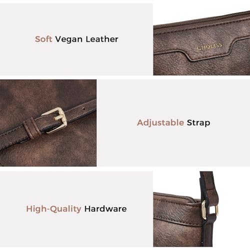 CHOLISS Mini Crossbody Bags for Women, Small Purses for Women with Vegan Leather, Travel Over Shoulder Bag, Dark Brown - Image 4