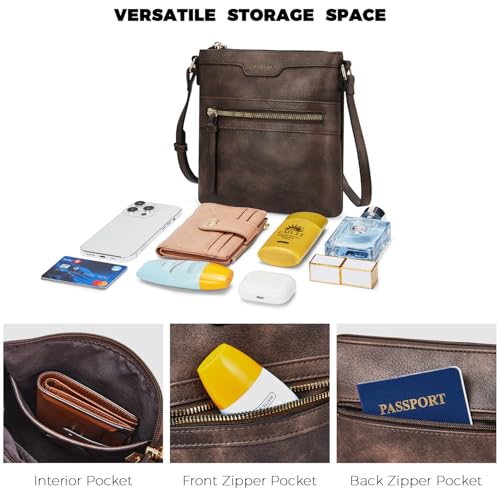 CHOLISS Mini Crossbody Bags for Women, Small Purses for Women with Vegan Leather, Travel Over Shoulder Bag, Dark Brown - Image 5