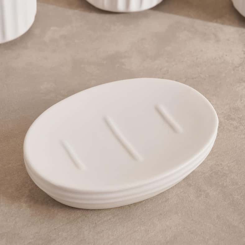 Pan Home Brisbane 4-Piece Ceramic Bath Accessories Set -White - Image 2