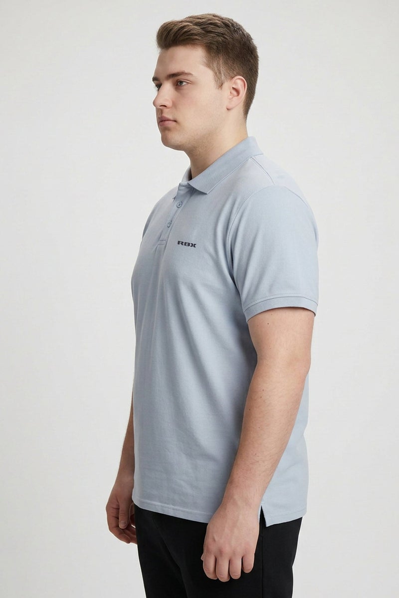 RBX Men Sportswear Fit Short Sleeve Outdoor Polo Shirt, Blue Finch - Image 3