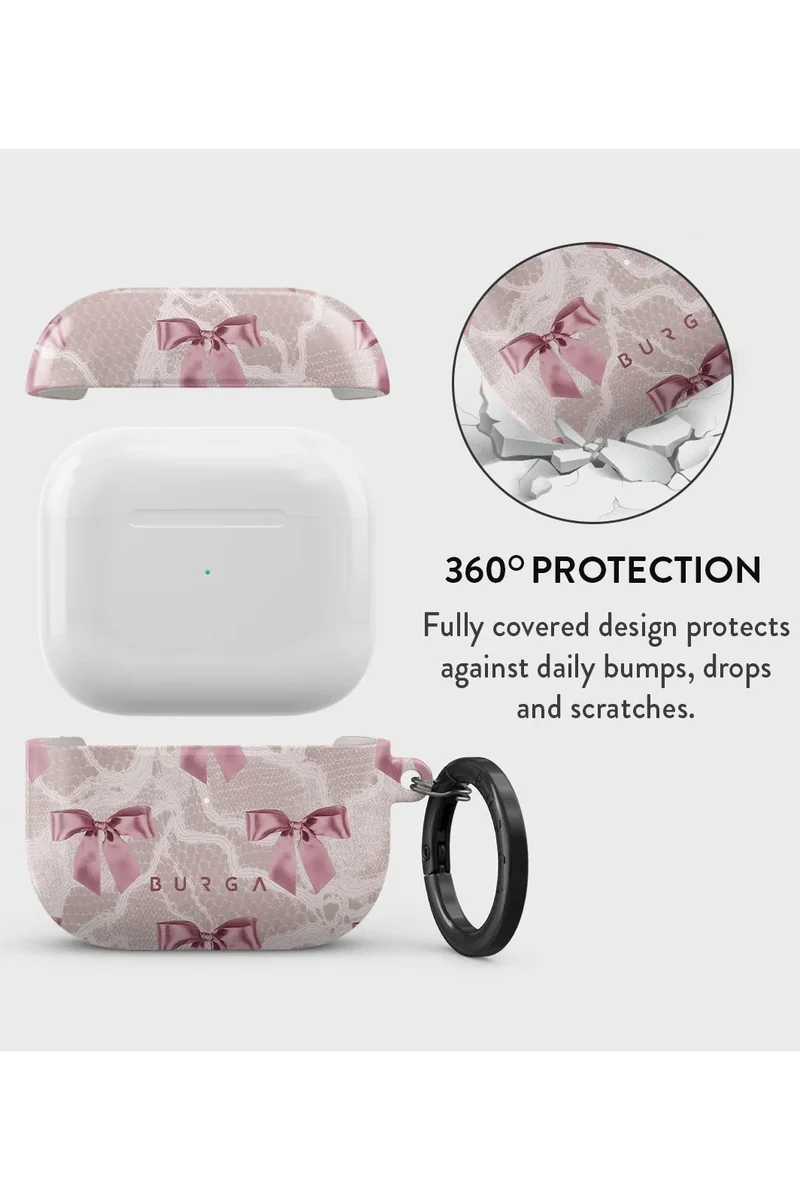 BURGA Burga Ballerina AirPods 3 Case with Ring Carabiner – Slim Lightweight Protective Cover with Shockproof Design and Stylish Finish