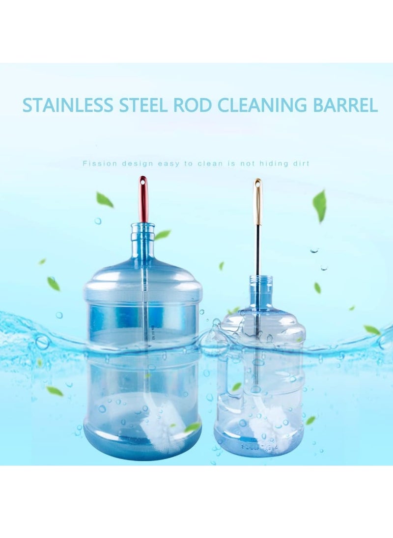 Long Bottle Cleaning Brush with Nylon Bristle and Stainless Steel Handle, Bendable and Replaceable Brush