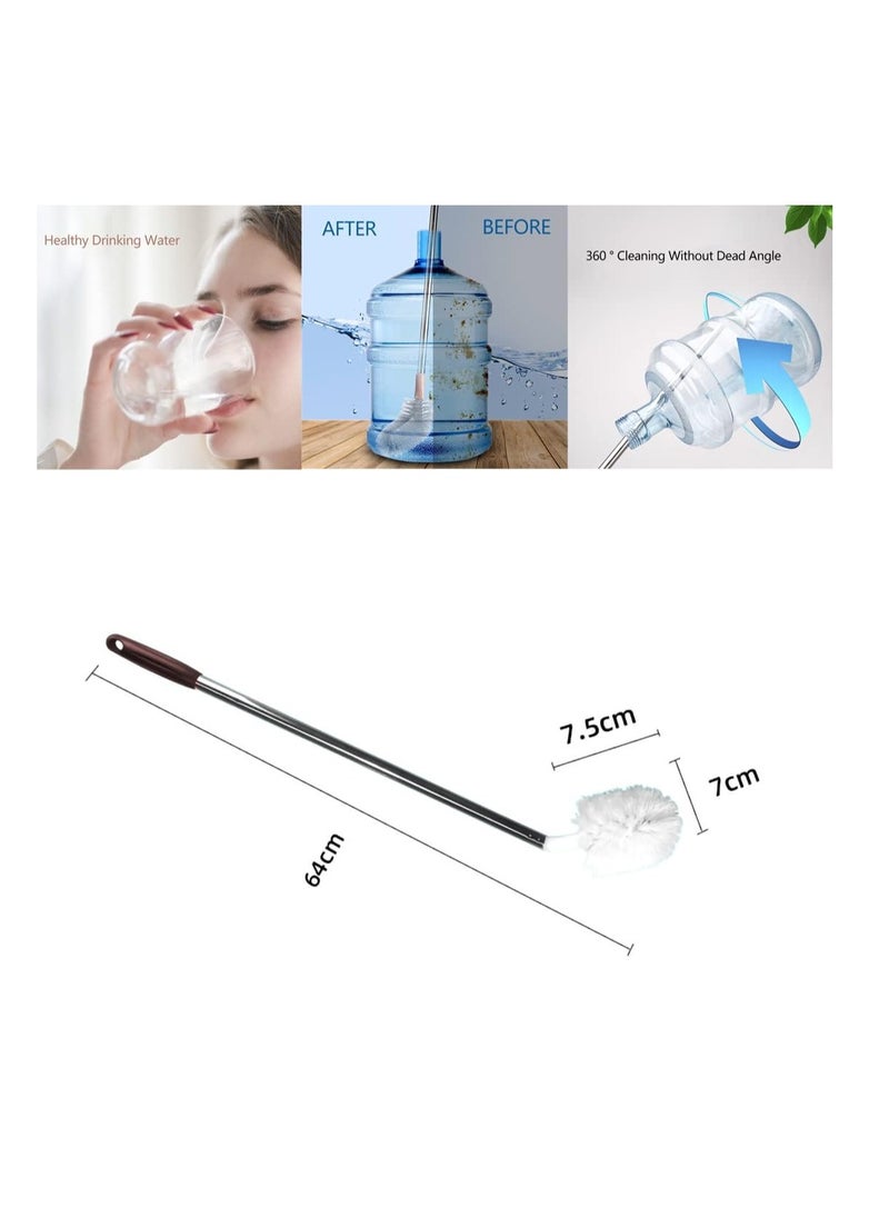 Long Bottle Cleaning Brush with Nylon Bristle and Stainless Steel Handle, Bendable and Replaceable Brush