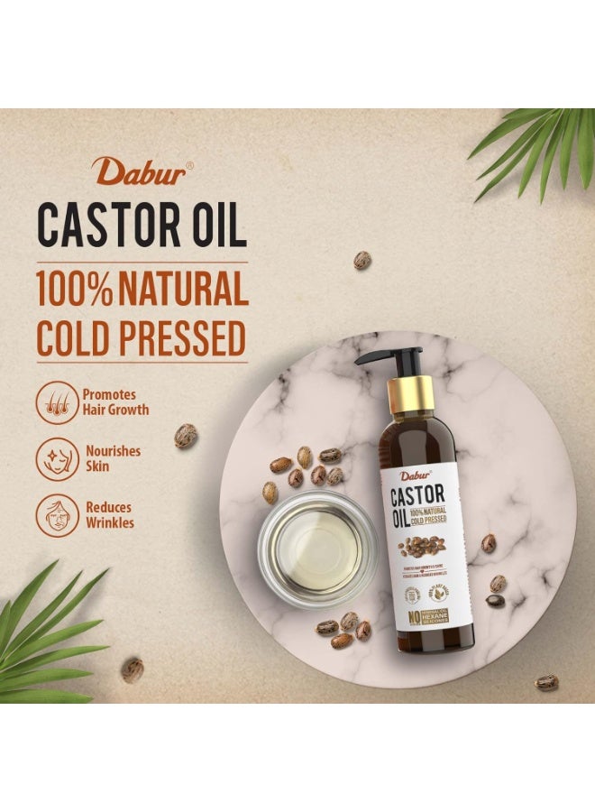 دابر زيت الخروع - 200 مل | زيت طبيعي معصور على البارد 100٪ | يعزز نمو الشعر ويرطب البشرة ويقلل من التجاعيد | لا يحتوي على زيوت معدنية وسيليكونات - Image 2