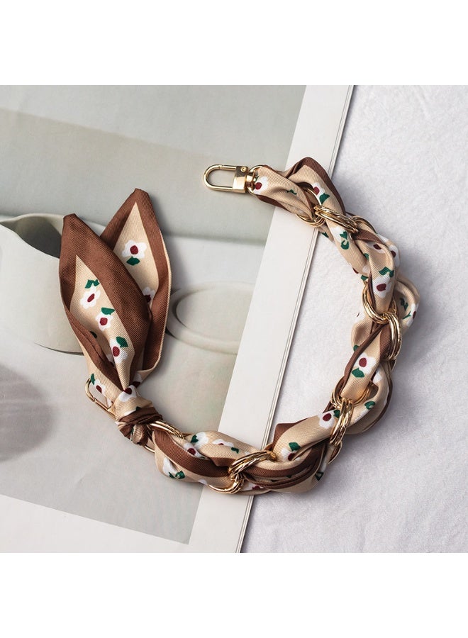 NIBEMINENT Beaded Phone Lanyard, Anti Lost Removable Wrist Strap, Short Sleeve Knitted Dress Bracelet Pendant, Phone Keychain Lanyard,1/Khaki