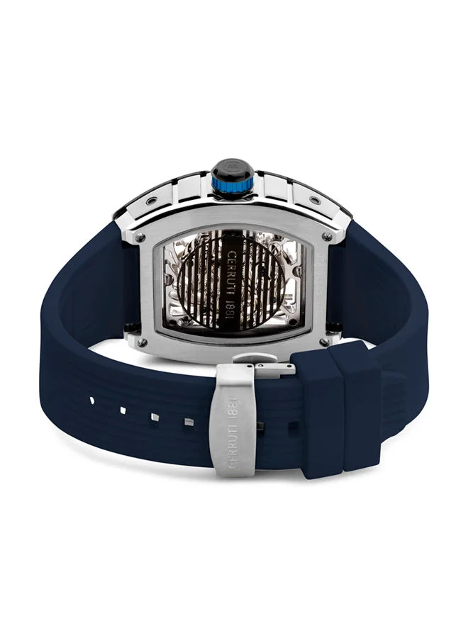 CERRUTI 1881 Ovaro 40mm Men's Automatic Watch with Navy Blue Silicone Strap