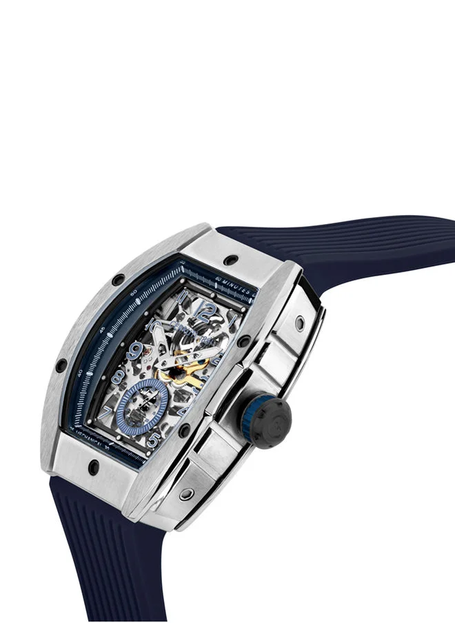 شيروتي 1881 Ovaro Men's 48mm Watch with Skeleton Dial & Blue Silicone Strap