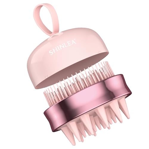 SHINLEA 2 in 1 Scalp Massager Hair GrowthScalp Scrubber with Soft Silicone Bristles for Dandruff RemovalShampoo Brush for ExfoliationHead Massager for Both Wet and Dry Use Pink - Image 1