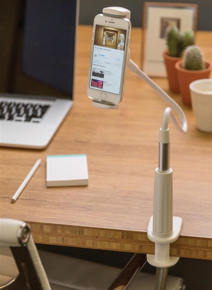 Yesido Tablet Holder, Tablet Stand : Flexible Arm Clip Tablet Mount Compatible with iPad Mini Pro Air, Switch, Galaxy Tabs, More 4.7-10.5" Devices - Gray  - Image 2