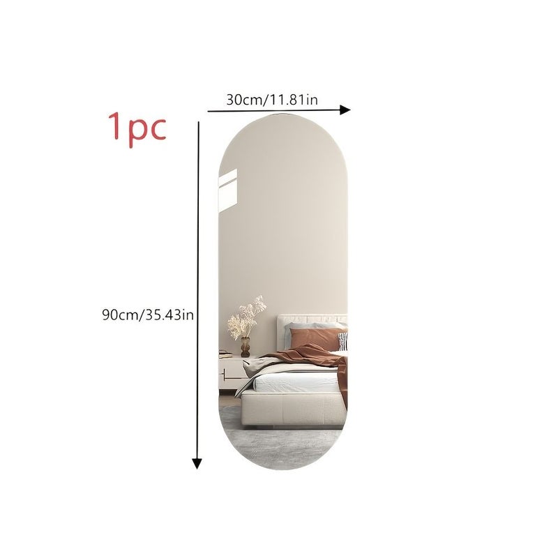 1pc Acrylic Full Length Mirror Wall Mounted No Drilling Required 30x35 Inch Ideal For Bedroom Porch Wardrobe Living Room Study Bathroom - Image 3