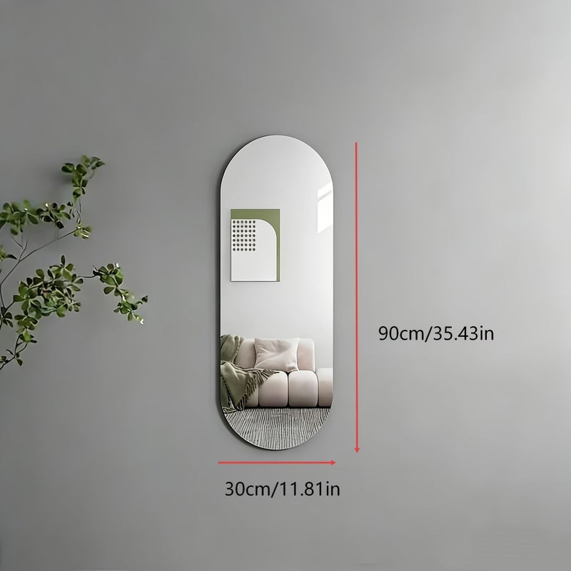 1pc Acrylic Full Length Mirror Wall Mounted No Drilling Required 30x35 Inch Ideal For Bedroom Porch Wardrobe Living Room Study Bathroom - Image 2