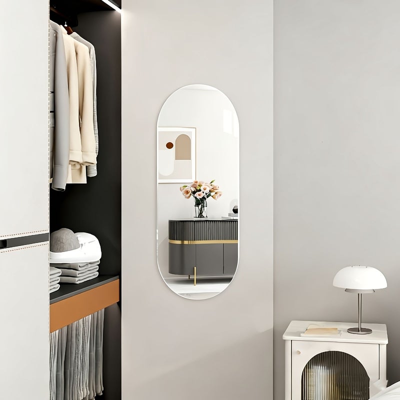 1pc Acrylic Full Length Mirror Wall Mounted No Drilling Required 30x35 Inch Ideal For Bedroom Porch Wardrobe Living Room Study Bathroom - Image 5