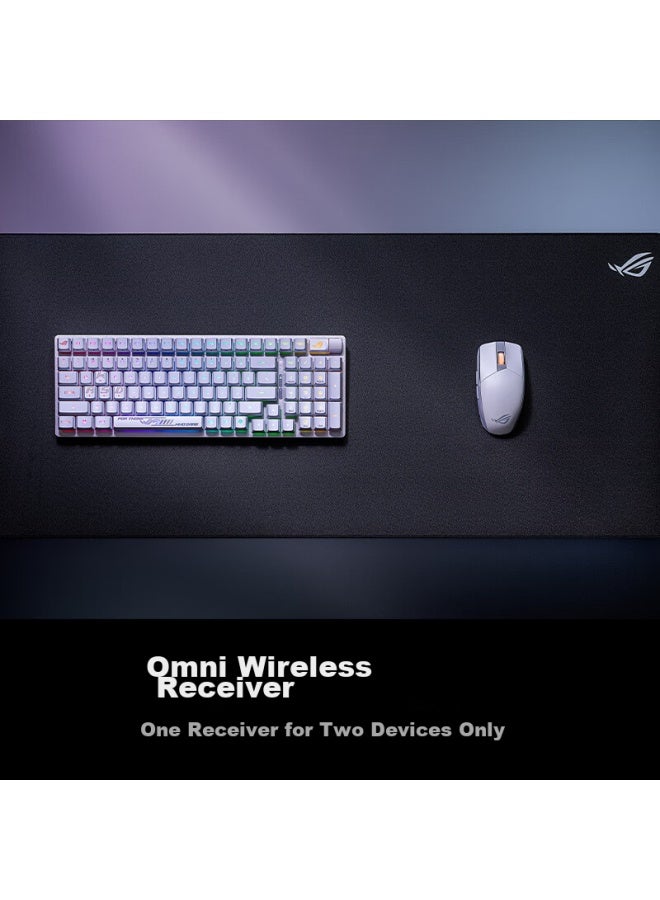 Rog Yingren 3 Wireless Mouse, 36000 Dpi, Up To 618h Battery Life, E-sports Gaming, Lightweight, Symmetrical Design, Rgb Lighting Effects, Moonlight White - Image 4