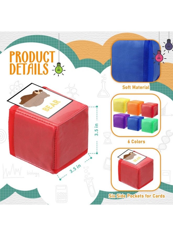Yilloog 6 Pcs 3.15 Inch DIY Photo Pocket Dice for Classroom Large Clear Foam Dice Education Playing Game Cubes Set 6 Sided Stacking Blocks Teacher Teaching Cubes Toys for School (Solid Color) - Image 2