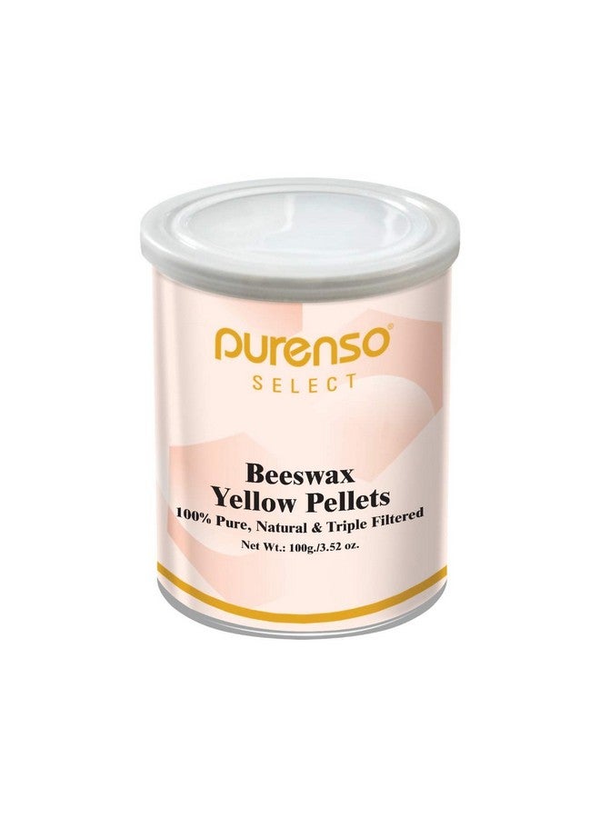 PURENSO Select 100% Organic Beeswax Pellets Triple Filtered Yellow 100G Cosmetic Grade I Easy Melt For Diy Candles Skin Care Lip Balm  - Image 1