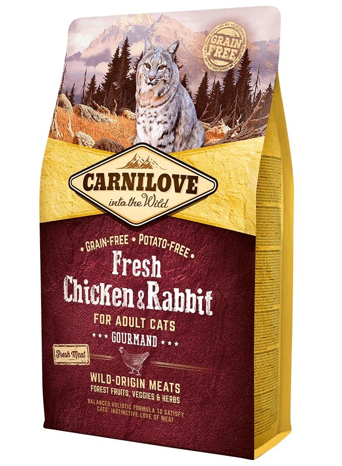 CARNILOVE Fresh Chicken & Rabbit Gourmand Adult Cat Food 2 kg
