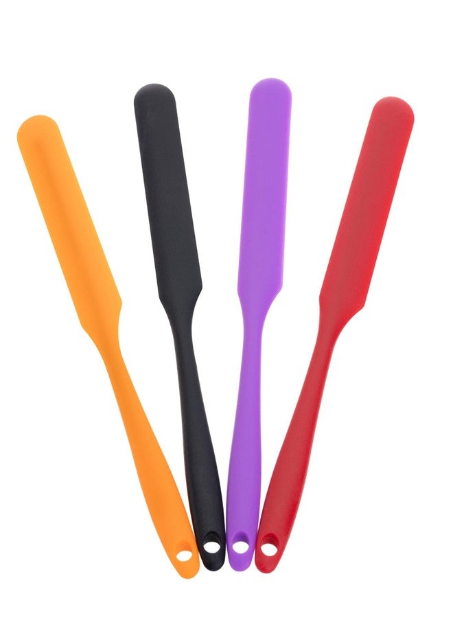 Mormchlots 4Pcs Silicone Spatulas, Small Spatula Silicone Mini Spurtle Spatula, Jar Spatulas with Long Handle, for Baking, Cake, Icing, Mixing (Red/Black/Purple/Orange) - Image 4