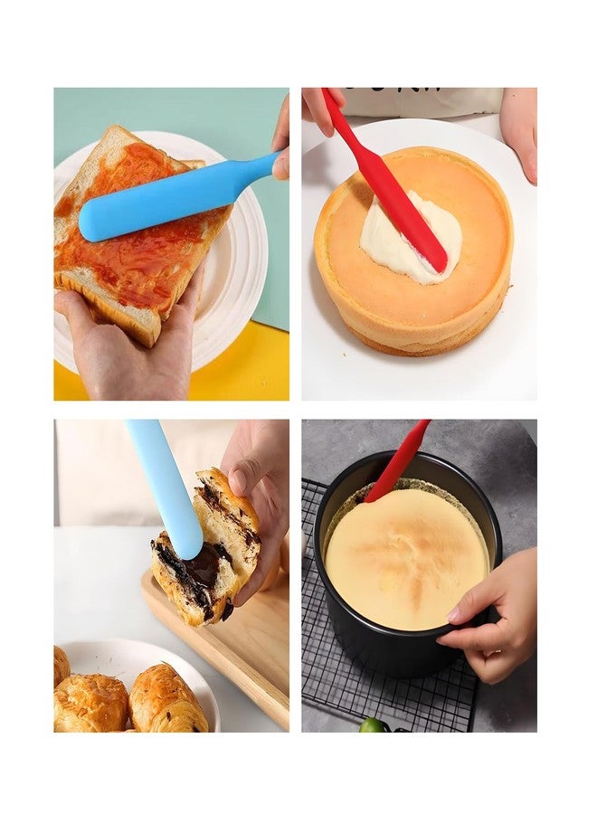 Mormchlots 4Pcs Silicone Spatulas, Small Spatula Silicone Mini Spurtle Spatula, Jar Spatulas with Long Handle, for Baking, Cake, Icing, Mixing (Red/Black/Purple/Orange) - Image 5