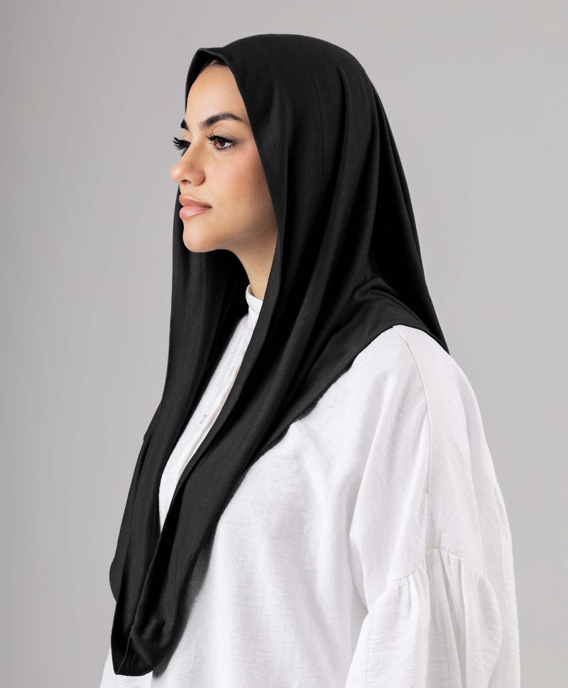 طرحة مريحة من القطن والليكرا الأسود