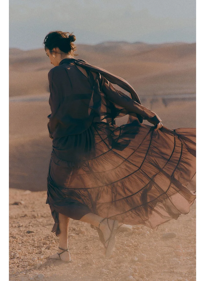 اتش اند ام Tiered maxi skirt