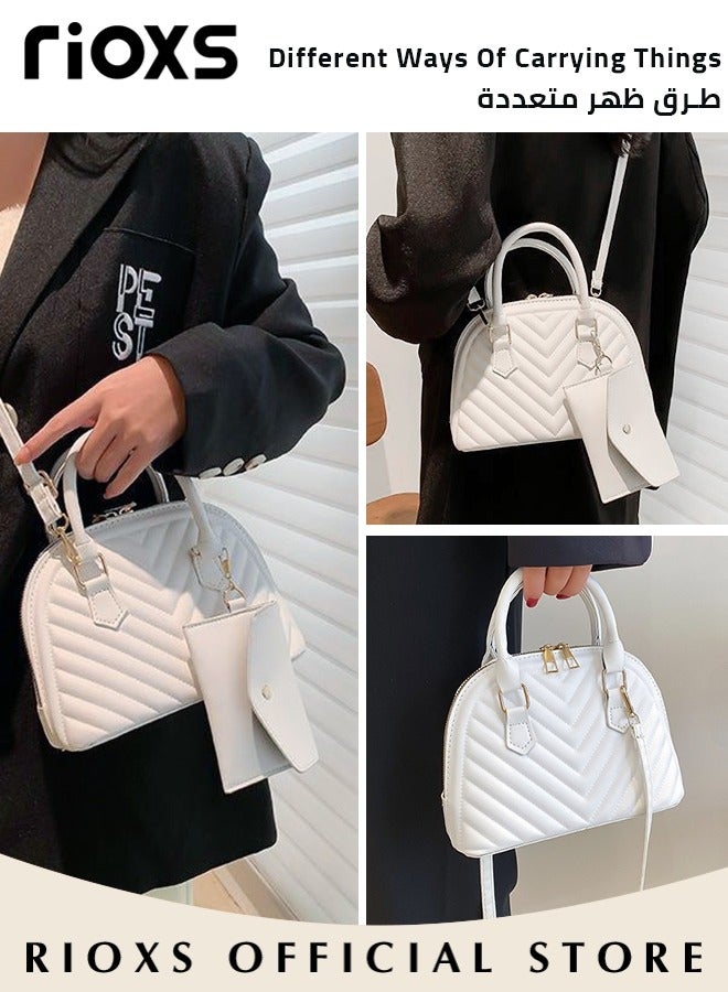 RIOXS 2PCS Handbag Set, Classic Fashionable Crossbody Bag with Buckle Purse, Commuting Trendy Shoulder Bag, Ideal for Travel or As Fashionable Accessory  - Image 5