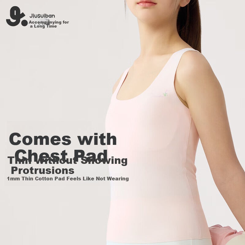 JD Jing Zao Jiusuiban Children's Vest for Girls, Size 120s, Jinmo, for Ages 8-10, Puberty Bra with Padding, School Uniform, Anti-Nipple Show, Underwear Base Layer - Image 1