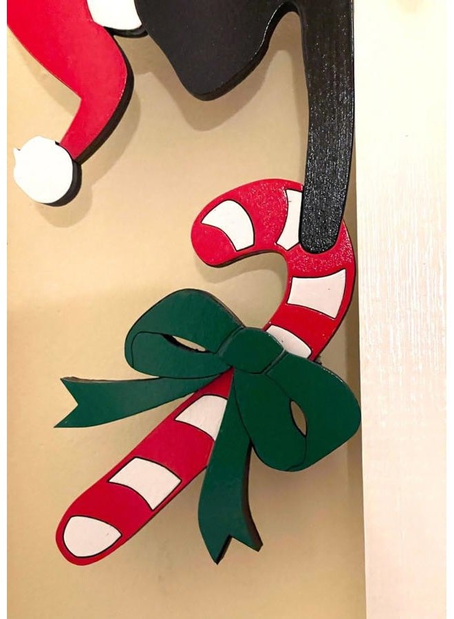 Sanmtang 2024 Christmas Door Topper, Holiday Home Decor, Funny Snowman, Santa Claus, Door Frame, Corner, Decoration, Windows, Walls, DIY Crafts (, Cat) - Image 4