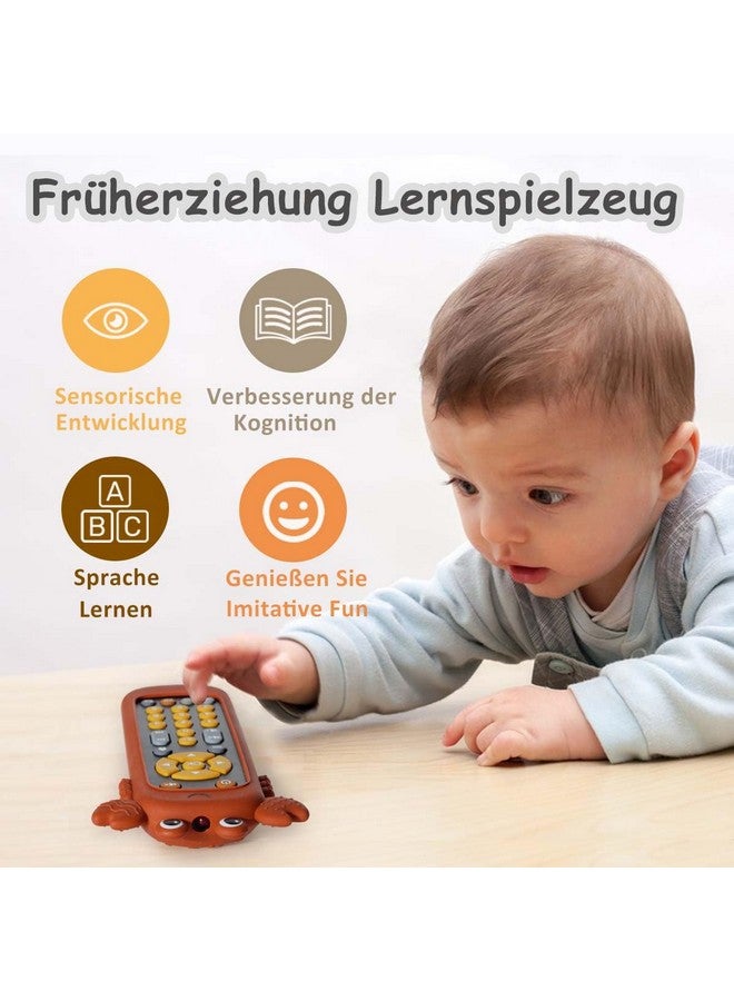 Baby TV Remote Control Toy with Soft Silicone Teether Cute Crab Cover, Musical Realistic Play Remote Toy with Light and Sound, 3 Language Educational Learning Toy for 6M+ Boy and Girls  - Image 3