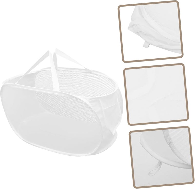 MAGICLULU Foldable Laundry Basket Handles Mesh Laundry Hamper for Dorm Basketball Hamper - Image 2