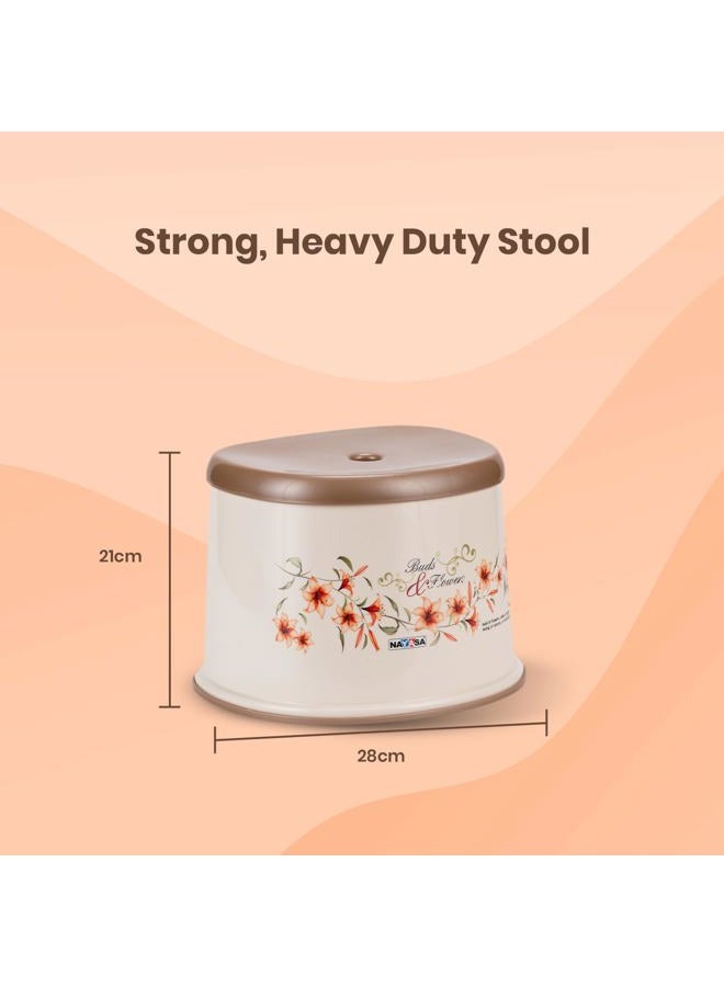 NAYASA Plastic Square DLX 4 Pcs Bathroom Set | Bucket 18 L + Mug 1.5 L + 508 DLX Stool + Soap Case | Bathroom Set | Bath Set for Bathroom | Cream - Image 4