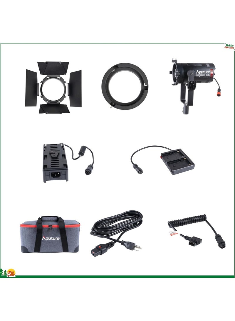 أبتشر أبوتشر LS 60x – 60 وات LED COB ثنائي اللون، تعديل تركيز 15°–45°، مقاوم للماء، Bowens، تحكم بوكالة Sidus/بطاريات - Image 5