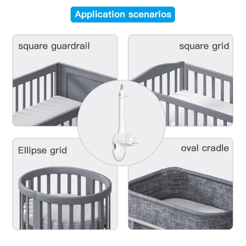 أوكيميو Adjustable Baby Monitor Crib Mount for eufy Spaceview Baby Monitor E110, Spaceview Pro Baby Monitor E210, Spaceview S, Baby Monitor 2 and Vtech VM901 - Image 2