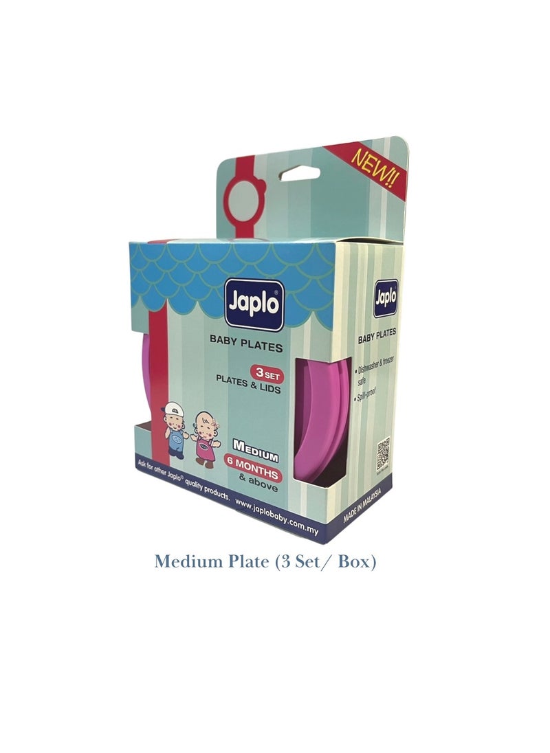 Japlo Japlo Baby Food Storage Silicone Container Feeding Bowl Plate M Blue 3 Set  - Image 2