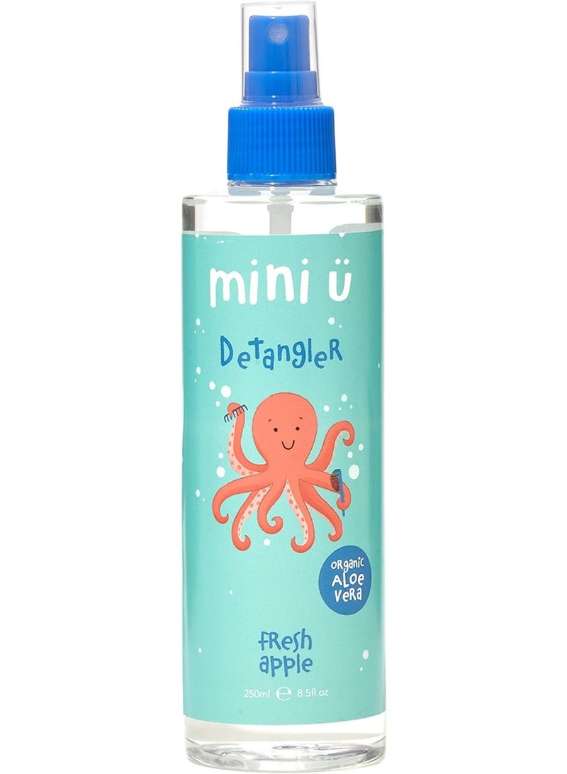 Mini U Kids Detangler Spray Fresh Apple Scented 250ml, Hair Detangling Spray With Aloe Vera Juice, For Knots And Tangles, Lightweight Vegan Kids Hair Spray, Suitable For Children, For Long Curly And Daily Hair Care - Image 1