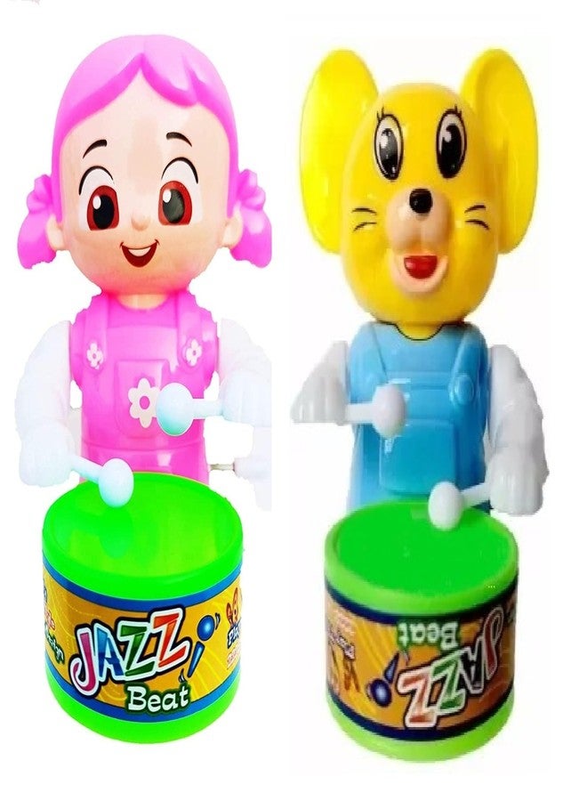 SHANVI Toys Key-Operated Cute Drummer Toy for Toddler Kids Birthday Gift Birthday Return Gift Drumming and Dancing Action for Kids (PINK-BABY-CAT-002) - Image 1