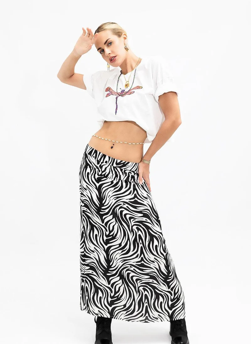 JANARA JONES Zebra Satin Evelyn Skirt
