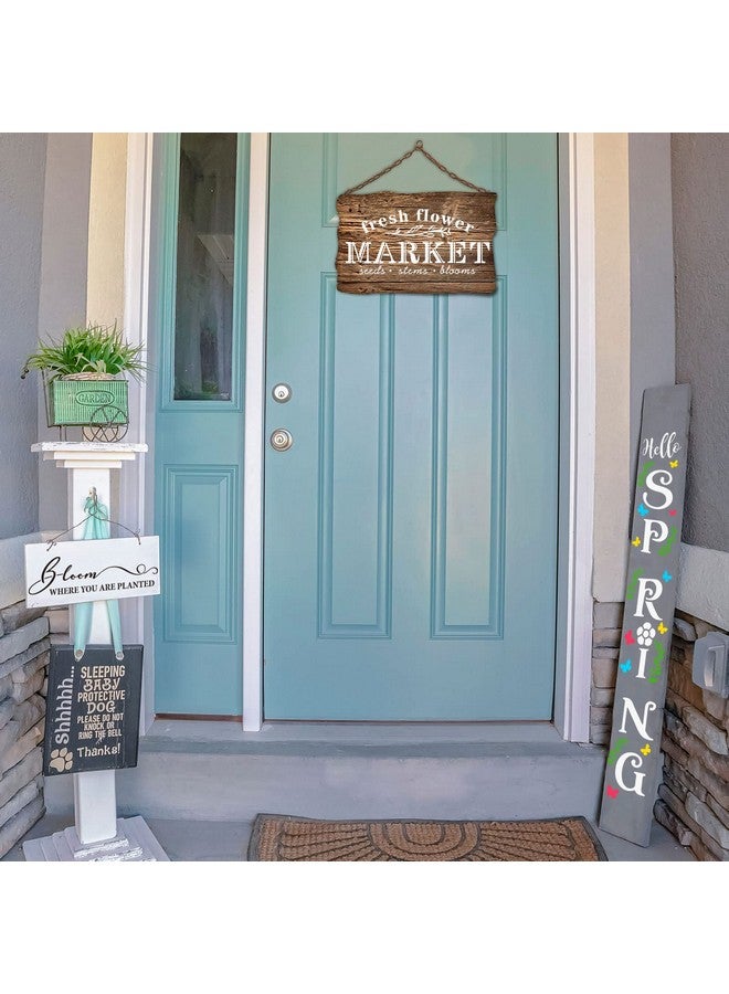 وولاين 10 قطع من استنسل الربيع للرسم، شاحنة الزهور القابلة لإعادة الاستخدام، قوالب رسم بلاستيكية، مزرعة مرحبًا بالربيع، استنسل فني للزهور من أجل أعمال فنية يدوية على الحائط، لوازم تزيين اللافتات - Image 3