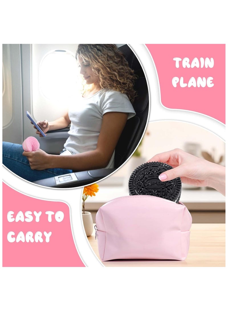 NNEWVANTE لعب ضغط بسكويت لزج للأشخاص البالغين، ألعاب حسية للأطفال ذوي التوحد، كرات ضغط للبالغين هدايا عيد ميلاد، هدايا حفلات للأطفال (عبوة 2 باللونين الوردي والأسود) - Image 5