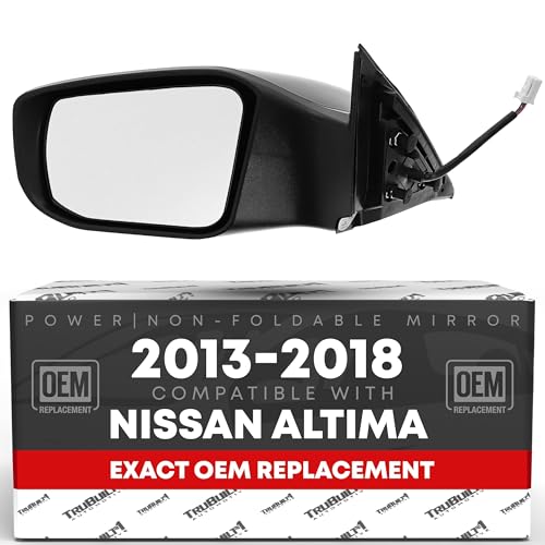 Driver Side Mirror Replacement Compatible with 20132018 Nissan Altima Sedan  Power Adjustment NonFoldable Flat Glass  Black Cover 8H3P  OEM 963023TH0APFM NI1320223 959191