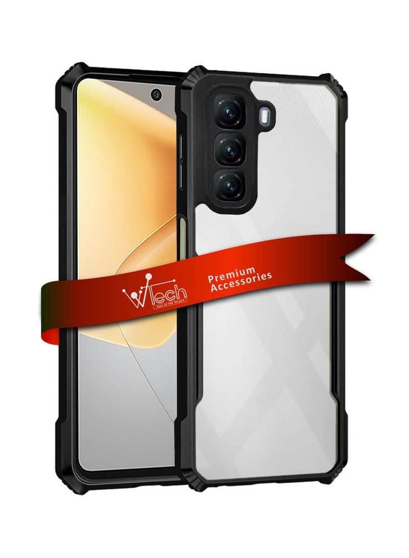 Wtech Infinix Hot 50 4G 2024 Hybrid TPU Silicone with Raised Armour Bumpers Slim Case Cover - Black - Image 1