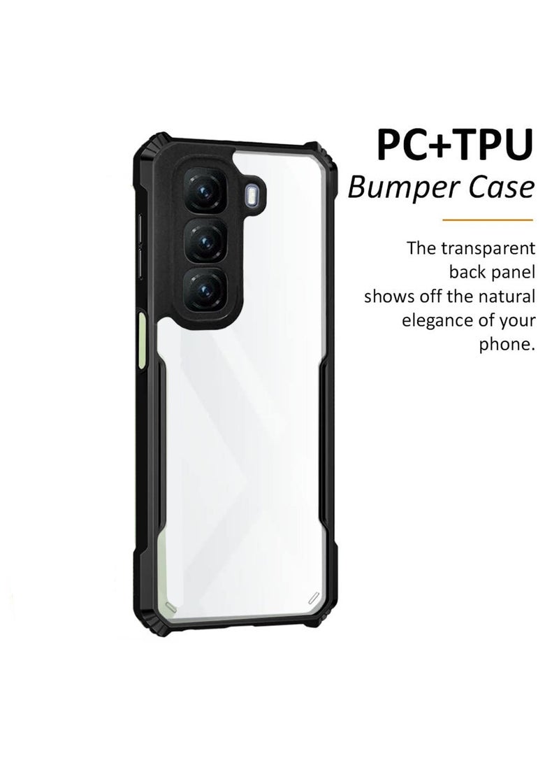 Wtech Infinix Hot 50 4G 2024 Hybrid TPU Silicone with Raised Armour Bumpers Slim Case Cover - Black - Image 2