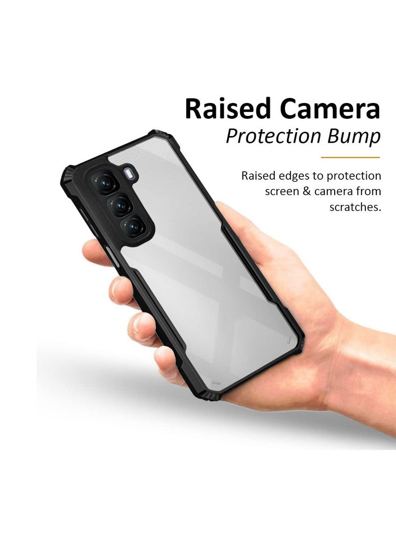 Wtech Infinix Hot 50 4G 2024 Hybrid TPU Silicone with Raised Armour Bumpers Slim Case Cover - Black - Image 3