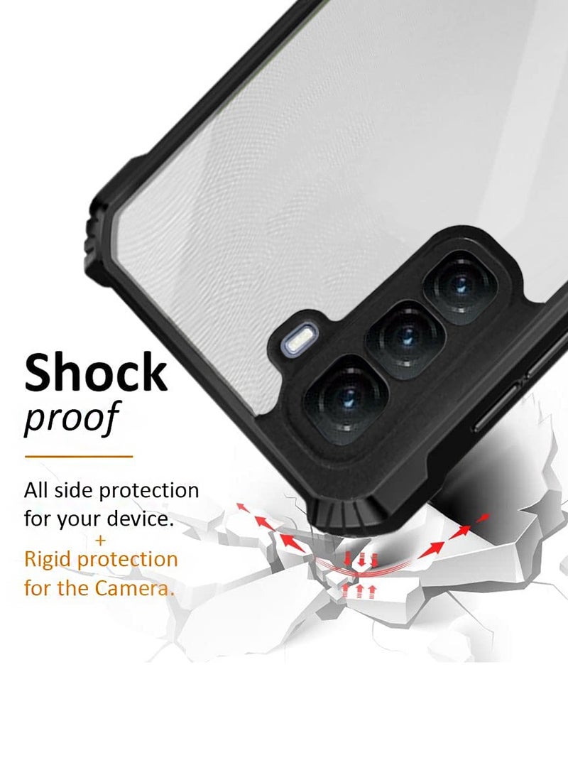 Wtech Infinix Hot 50 4G 2024 Hybrid TPU Silicone with Raised Armour Bumpers Slim Case Cover - Black - Image 4